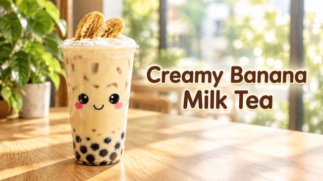 Creamy Banana Milk Tea.