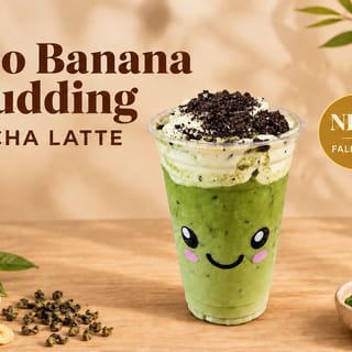 Oreo Banana Pudding Matcha Latte