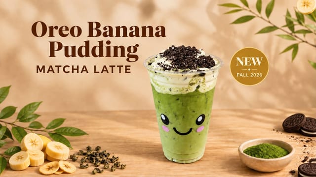 Oreo Banana Pudding Matcha Latte.